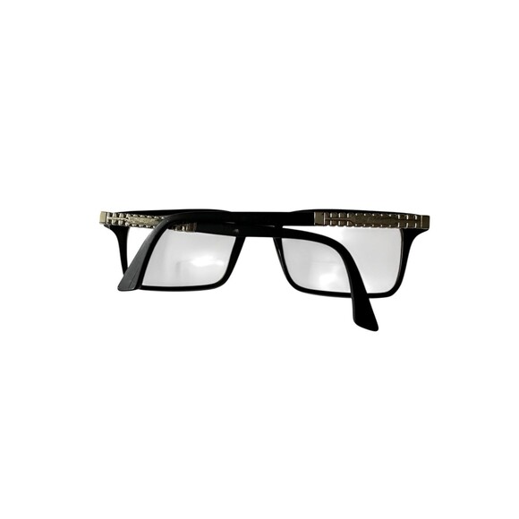 Cadillac CI1606 Black Silver TM GM Rectangle Full Rim Eyeglasses Frame - Picture 7 of 8